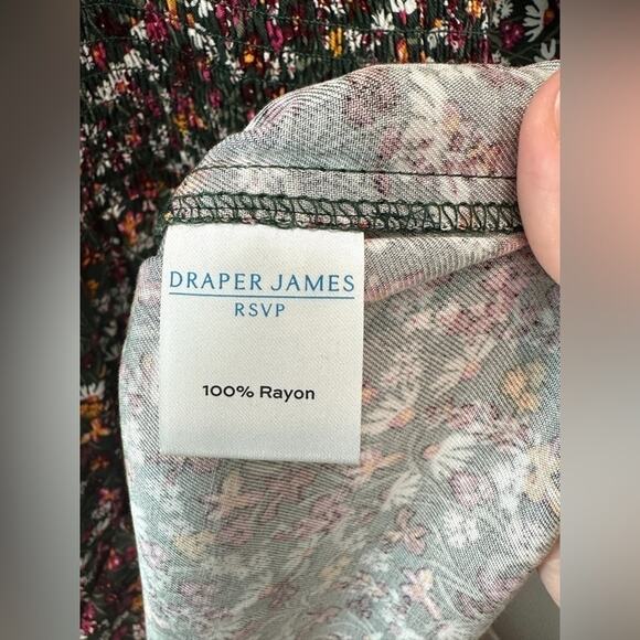 DRAPER JAMES RSVP | Green Floral Smocked Ruffle Blouse NWT | 2X - Picture 7 of 9